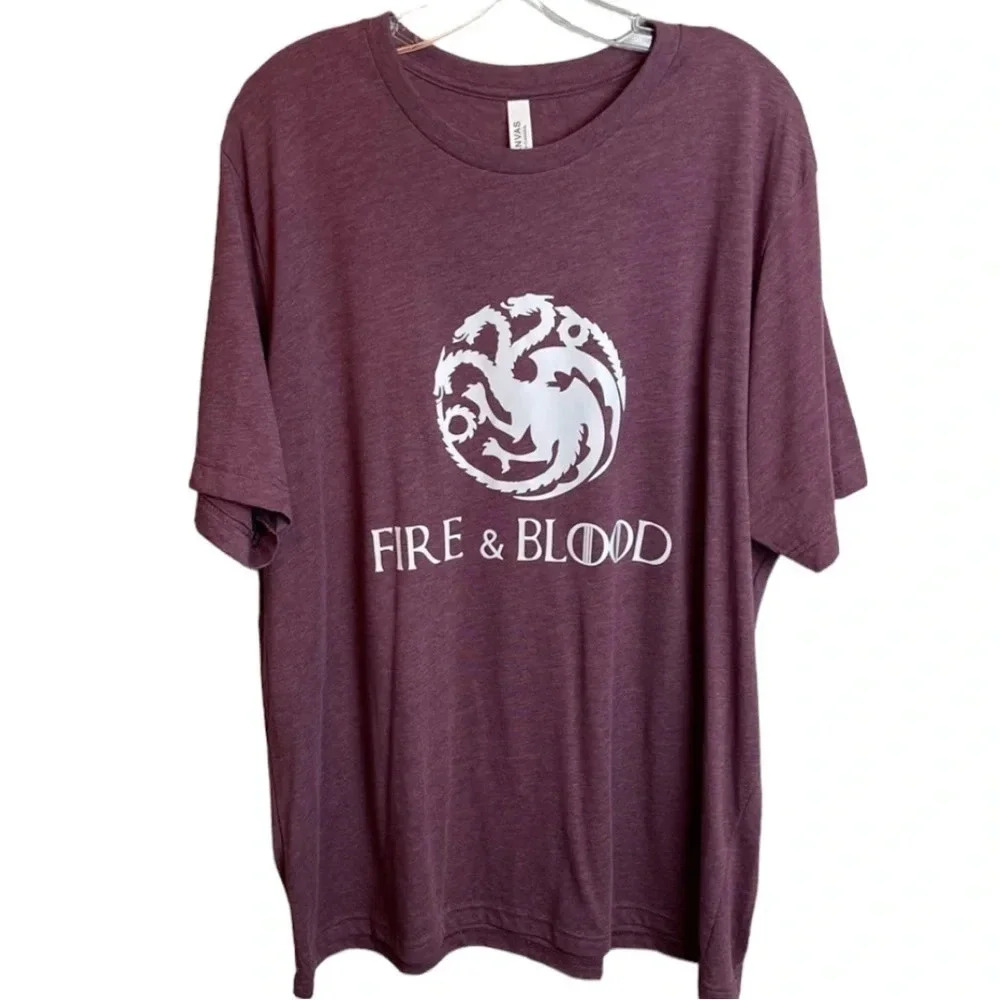 GAME‎ of thrones, House Targaryen, “Fire and Blood” graphic T-shirt.